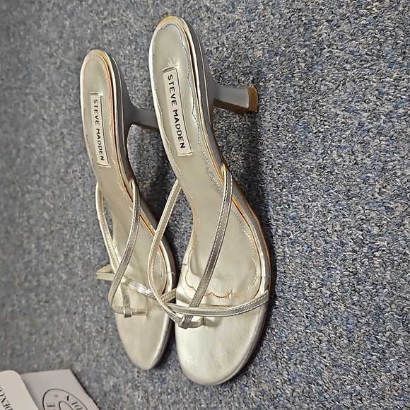 💙 women's shoes Steve Madden heels silver 7.5 - Picture 2 of 5